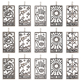 30 шт 5 подвески из сплава в тибетском стиле, прямоугольник с рисунком таро