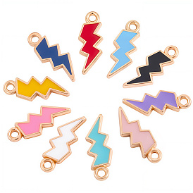60 шт 10 цвета сплава эмалевые подвески, удар молнии, золотой свет