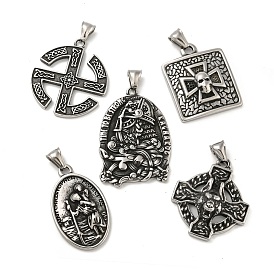 316 хирургические подвески из нержавеющей стали, античное серебро