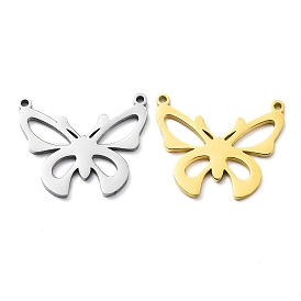 304 Stainless Steel Pendants, Laser Cut, Butterfly Charm