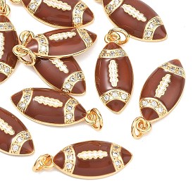SHEGRACE Brass Micro Pave Clear Cubic Zirconia Pendants, Nickel Free, Jellyfish Charms, with Enamel