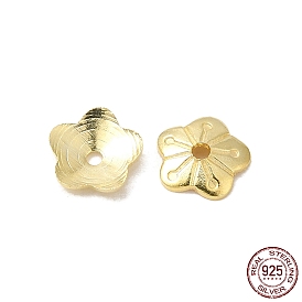 925 Sterling Silver Bead Caps, 5-Petal, Flower