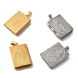 316 подвески из нержавеющей стали Locket, с 201 защелкивающимися дужками из нержавеющей стали, подвесками-рамками для фотографий из нержавеющей стали, ионное покрытие (ip), прямоугольные