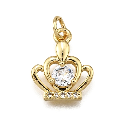 Латунные микро проложить кубического циркония подвески, корона очарование, долговечный, без свинца и без кадмия, стойки покрытие, с целью перехода в кольце