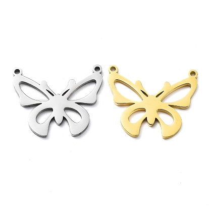 304 Stainless Steel Pendants, Laser Cut, Butterfly Charm