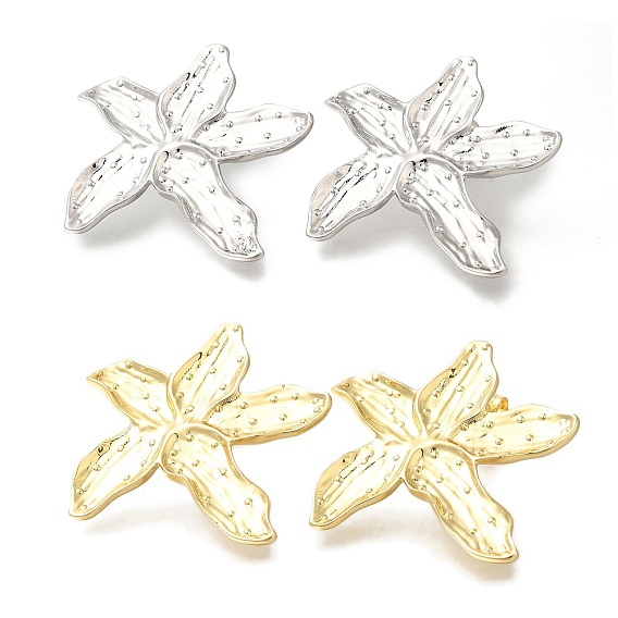 Серьги-гвоздики из латуни с покрытием «морская звезда», долговечный, без свинца и без кадмия