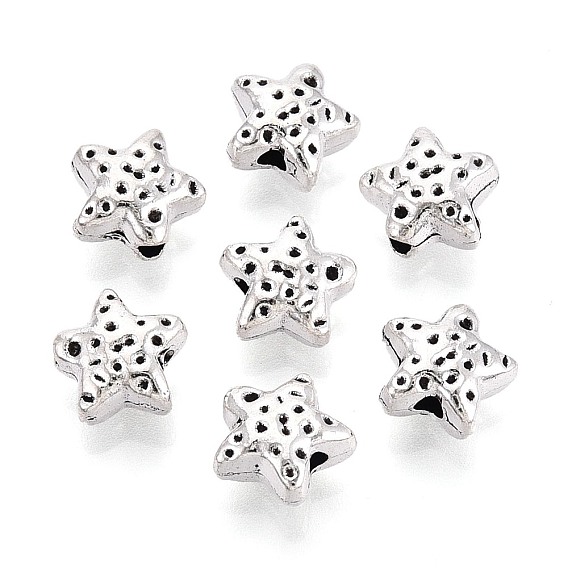 Текстурированные тибетские бусины из сплава, звезда