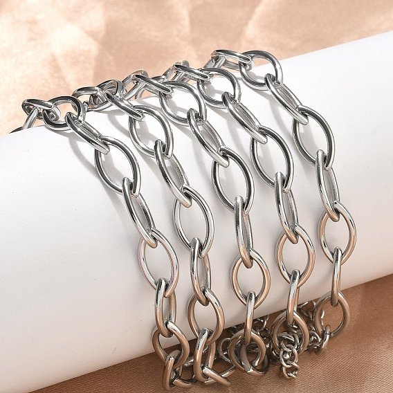 304 женские браслеты-цепочки со звеньями из нержавеющей стали, лошадиный глаз 