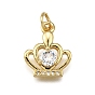 Латунные микро проложить кубического циркония подвески, корона очарование, долговечный, без свинца и без кадмия, стойки покрытие, с целью перехода в кольце