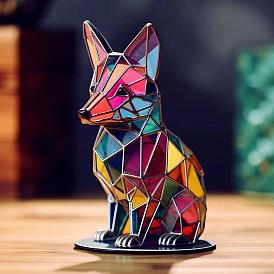 Wildlife Acrylic Art Fox Figurines, for Home Desktop Decoration