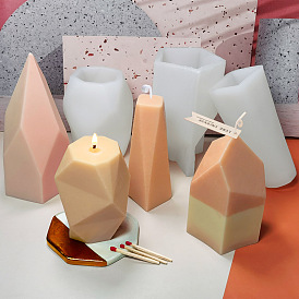 Moules en silicone pour bougies de forme géométrique bricolage, pour la fabrication de bougies parfumées