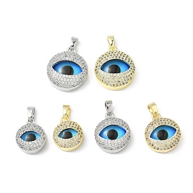Печатная латунная микропаве из кубических цирконий со стеклянными подвесками, глаза