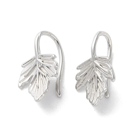 999 Sterling Silver Leaf Cuff Earrings