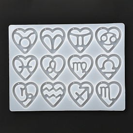 Heart with Constellation Silicone Pendant Molds, Resin Casting Molds, UV Resin & Epoxy Resin Craft Making