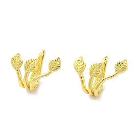 Brass Cuff Earrings for Women, Leaf