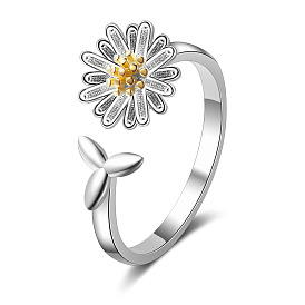 Daisy Opening Ring - Simple, Student, Forest Style, Leaf, Girl, Fairy Ring.