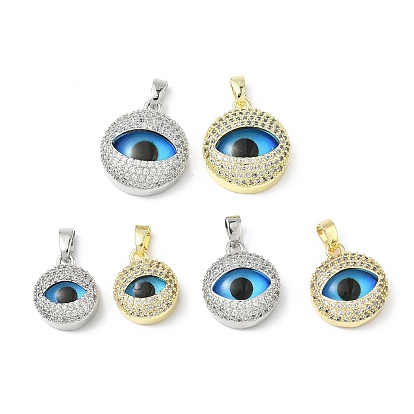 Печатная латунная микропаве из кубических цирконий со стеклянными подвесками, глаза