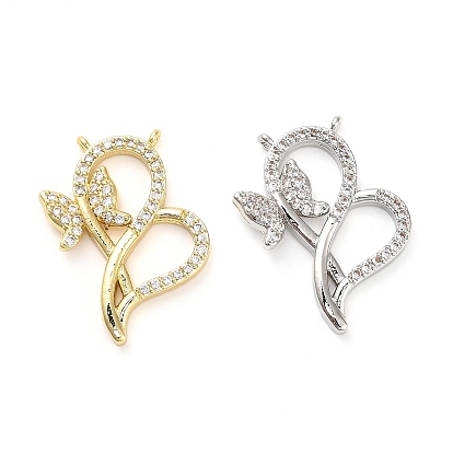 Латунные микро проложить кубического циркония подвески, бабочка, стойки покрытие, долговечный, без свинца и без кадмия