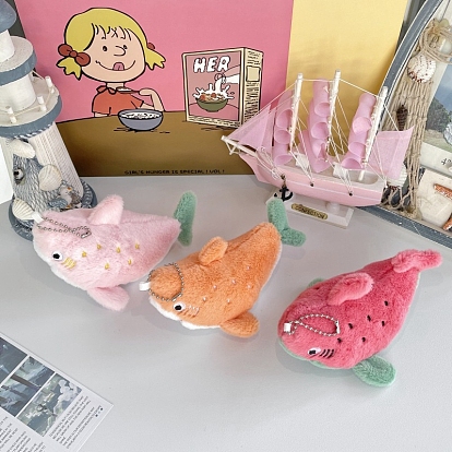 Мультяшная акула тканевая плюшевая кукла подвеска украшения, с шариковой цепью, для сумок-брелков украшения