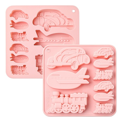 2шт. розовые силиконовые формы на тему транспорта для самостоятельного изготовления тортов, печенья