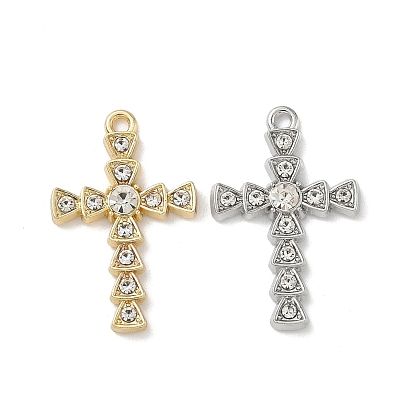 Подвески из сплава и страза, крест прелести, без свинца и без кадмия, стойки покрытие