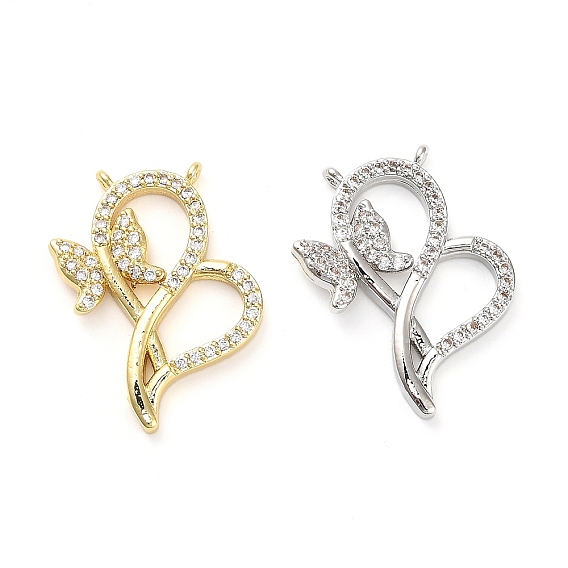 Латунные микро проложить кубического циркония подвески, бабочка, стойки покрытие, долговечный, без свинца и без кадмия