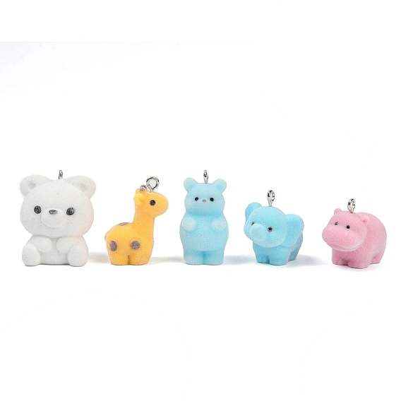 Кулоны из флокированной смолы, с железной платиной петлей