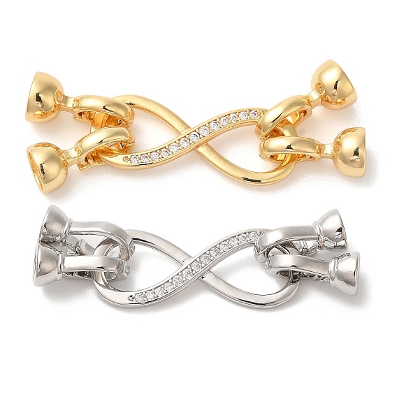 Латунное микропейв, прозрачный кубический цирконий, складные застежки, без кадмия, без никеля и без свинца, долговечный