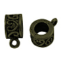 Tibetan Style Hangers, Bail Beads, Antique Bronze, Cadmium Free & Nickel Free & Lead Free, Column, 8.5mm in diameter, 6mm thick, 5mm inner diameter, hole: 2mm