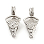 Rack Plating Brass Cage Pendants, Long-Lasting Plated, Cadmium Free & Lead Free, Triangle Charms