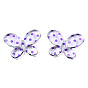 Transparent Acrylic Beads, Butterfly with Polka Dot Pattern