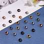 25Pcs 5 Colors Ion Plating(IP) Frosted 201 Stainless Steel European Beads, Large Hole Beads, Rondelle