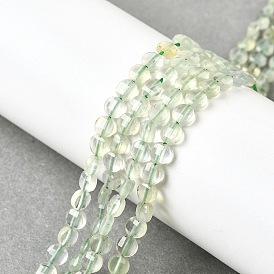 Природные пренит нитей бисера, граненый квадратный разрез, плоско-круглые