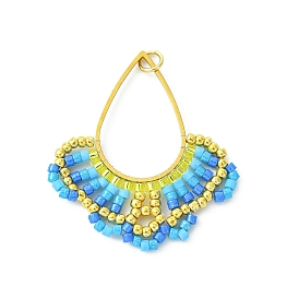 Стеклянные подвески из бисера, цветок и слеза, с целью перехода в кольце