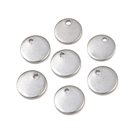 201 подвески из нержавеющей стали для штамповки заготовок, плоско-круглые, 8x1 мм, отверстие : 0.5 мм