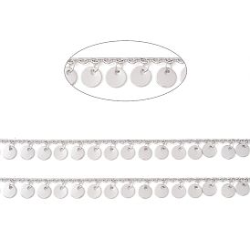 304 кабельные цепи из нержавеющей стали, с плоскими круглыми прелести, пайки, с катушкой