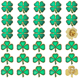 30шт. 2 стили эмалированных значков в виде клевера, броши из сплава для одежды рюкзака