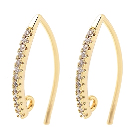 Brass Micro Pave Clear Cubic Zirconia Earring Hooks