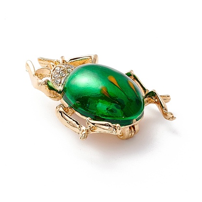 Beetle Enamel Pin, Exquisite Insect Alloy Rhinestone Brooch for Women Girl, Golden