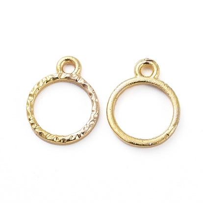 Zinc Alloy Open Back Bezel Pendants, For DIY UV Resin, Epoxy Resin, Pressed Flower Jewelry, Round Ring