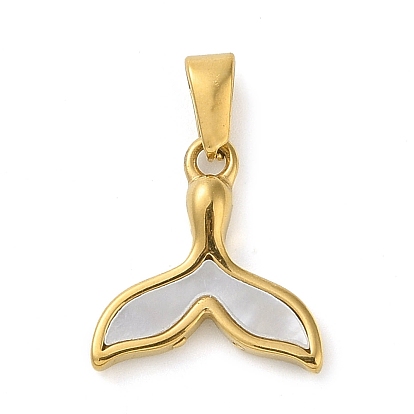 Подвески из смолы с имитацией белых ракушек «рыбий хвост», 304 прелести нержавеющей стали