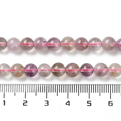Natural Purple Rutilated Quartz Beads Strands, Round