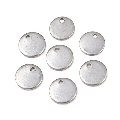 201 подвески из нержавеющей стали для штамповки заготовок, плоско-круглые, 8x1 мм, отверстие : 0.5 мм