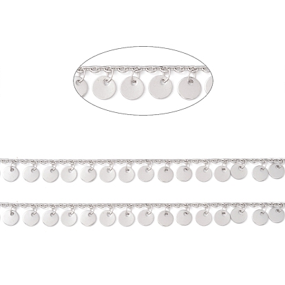 304 кабельные цепи из нержавеющей стали, с плоскими круглыми прелести, пайки, с катушкой