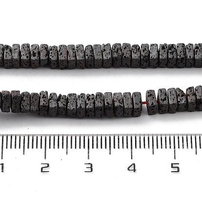 Natural Lava Rock Beads Strands, Frosted, Square