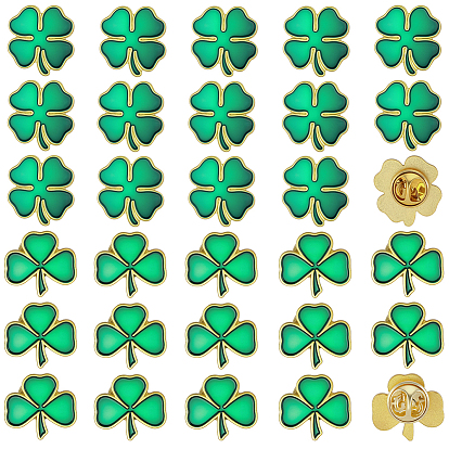 30шт. 2 стили эмалированных значков в виде клевера, броши из сплава для одежды рюкзака