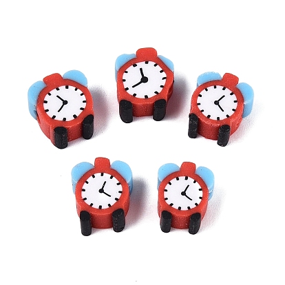 Handmade Polymer Clay Beads, Clock