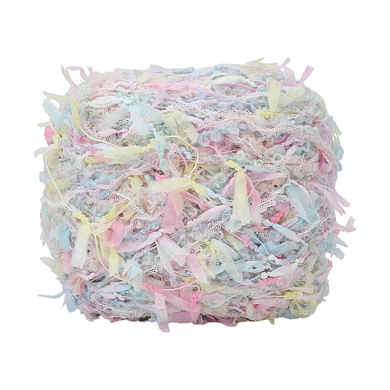 Сегментированная окрашенная полиэстерная пряжа, принадлежности для вязания шали и шарфа крючком