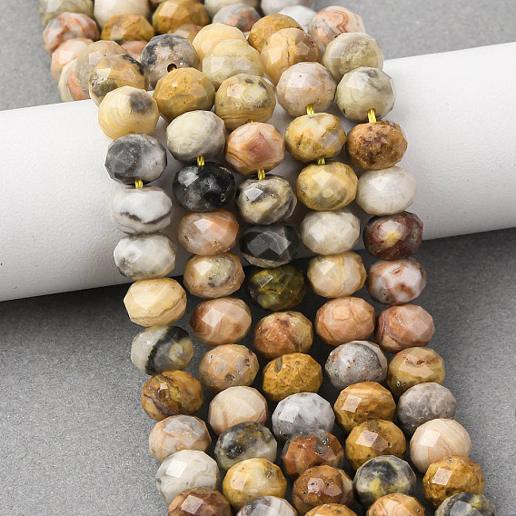 Природные сумасшедший агат бисер нитей, рондель, граненые