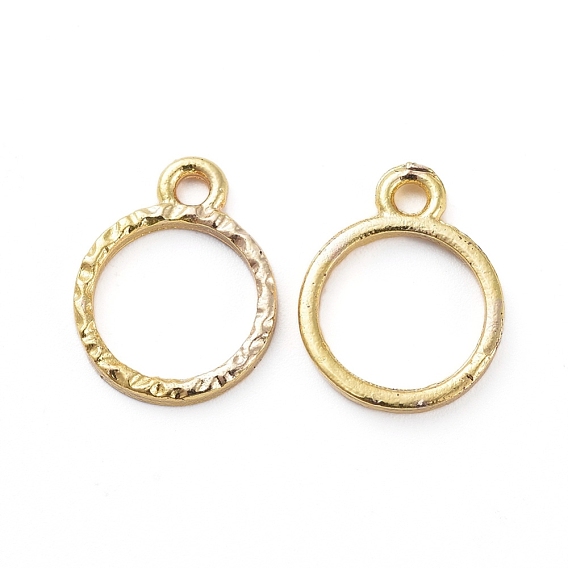 Zinc Alloy Open Back Bezel Pendants, For DIY UV Resin, Epoxy Resin, Pressed Flower Jewelry, Round Ring